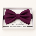 Prune Purple Bow Tie — Wedding & Everyday Handmade Pre-Tied
