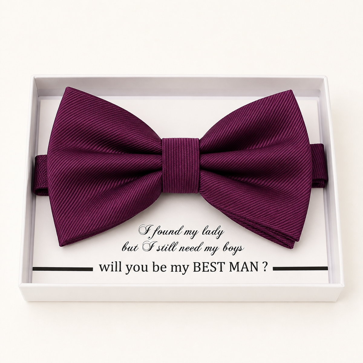 Prune Purple Bow Tie — Wedding & Everyday Handmade Pre-Tied
