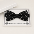 Black and White Bow Tie — Wedding & Everyday Handmade Pre-Tied