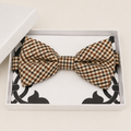 Cream and Brown Bow Tie — Wedding & Everyday Handmade Pre-Tied