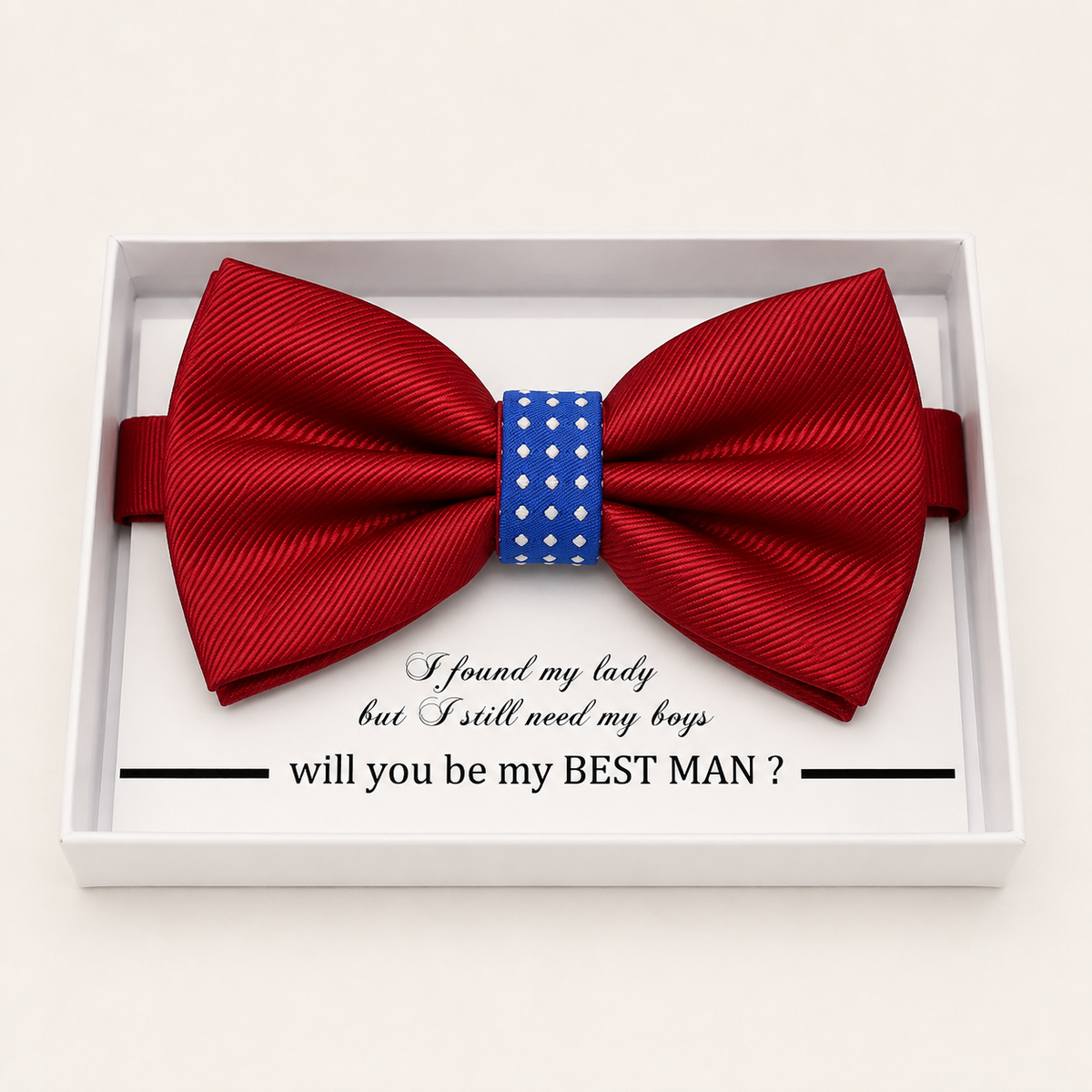 Red and Royal Blue Bow Tie — Wedding & Everyday Handmade Pre-Tied