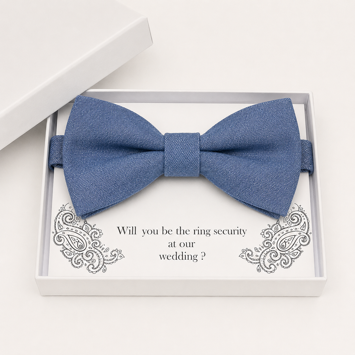Blue Bow Tie — Wedding & Everyday Handmade Pre-Tied