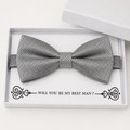 Silver Bow Tie — Wedding & Everyday, Adult & Kids Handmade Pre-Tied