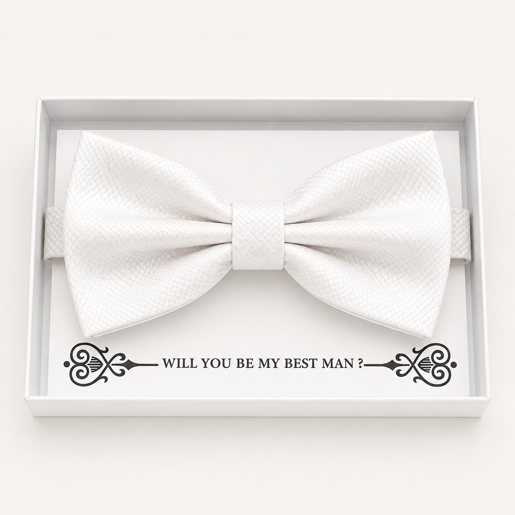 White Bow Tie — Wedding & Everyday, Adult & Kids Handmade Pre-Tied