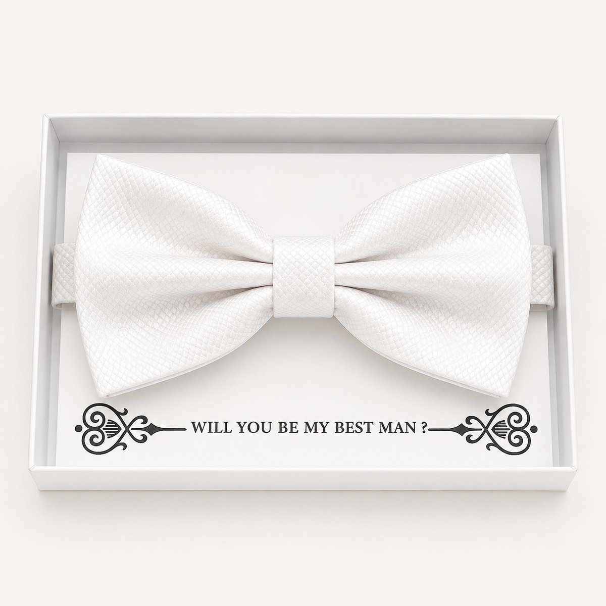 White Bow Tie — Wedding & Everyday, Adult & Kids Handmade Pre-Tied