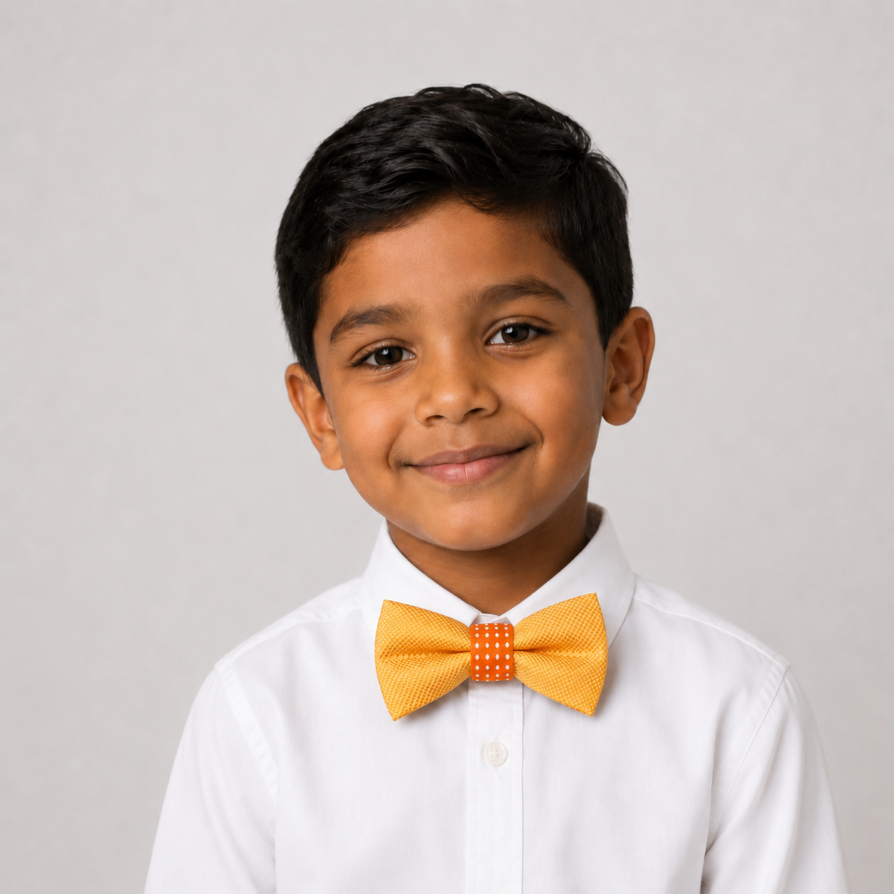 Yellow Orange Boys Bow Tie – Handmade Pre-Tied Bow Tie for Toddlers & Youth