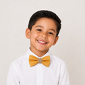 Yellow Burlap boys bow tie for kids — handmade, pre-tied and adjustable