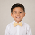 Yellow & Pale Gold boys bow tie for kids — handmade, pre-tied and adjustable