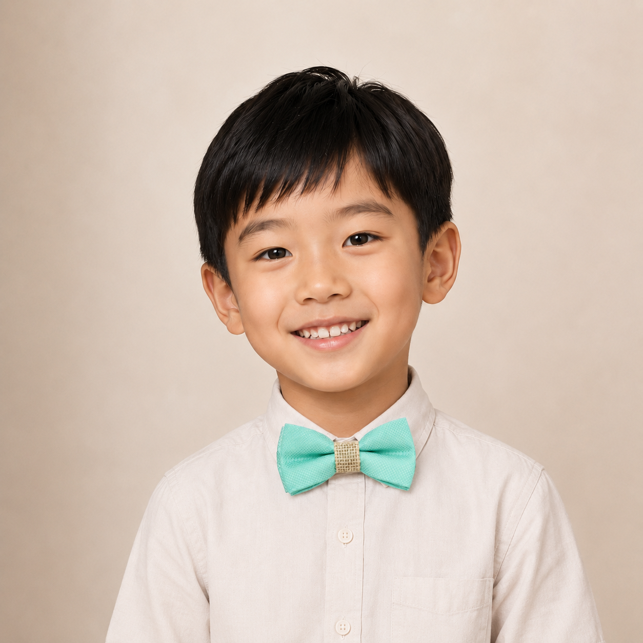 Turquoise Burlap Boys Bow Tie – Handmade Pre-Tied Bow Tie for Toddlers & Youth