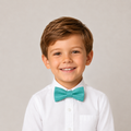 Turquoise boys bow tie for kids — handmade, pre-tied and adjustable