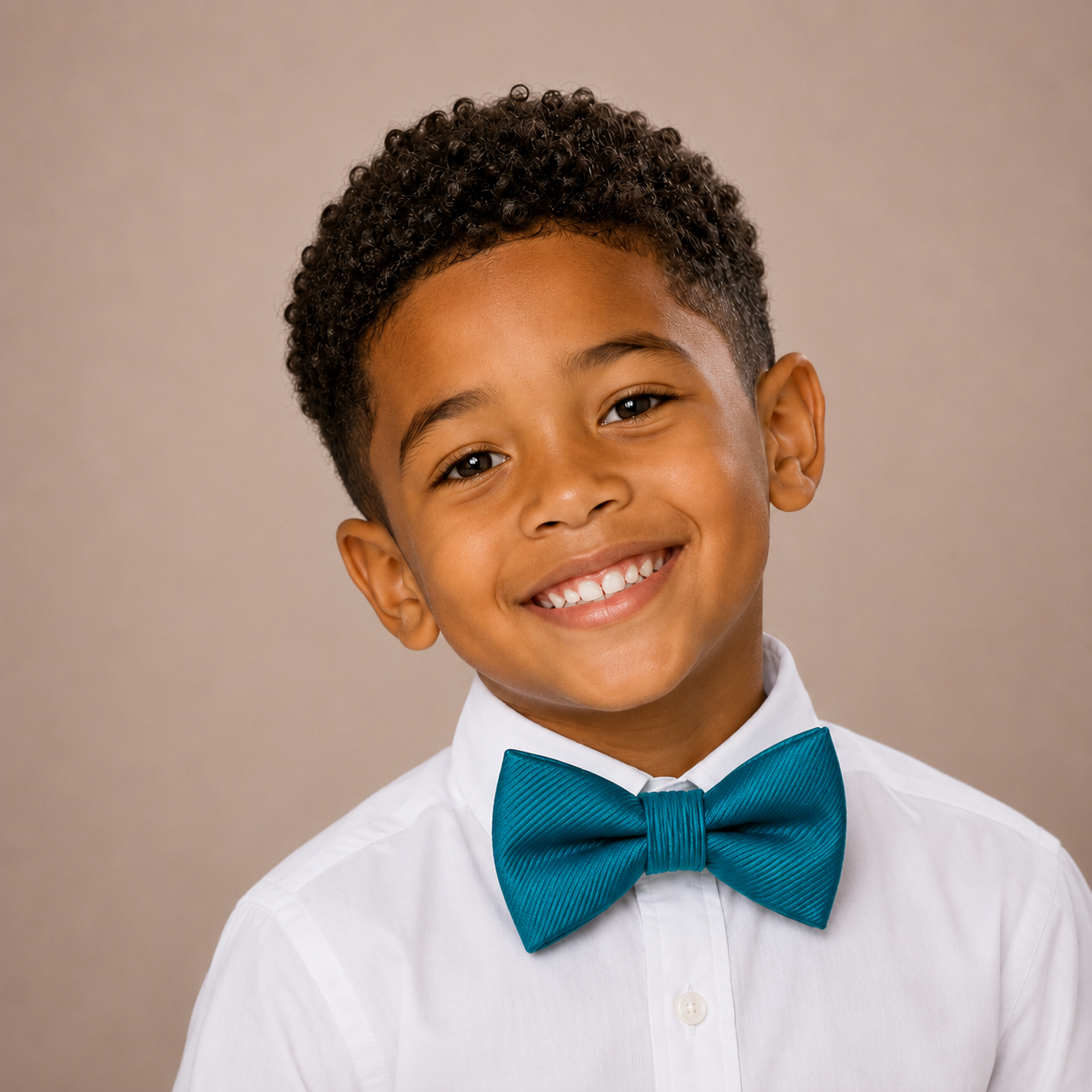 Teal Blue Boys Bow Tie – Handmade Pre-Tied Bow Tie for Toddlers & Youth
