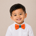 Teal Blue & Orange boys bow tie for kids — handmade, pre-tied and adjustable