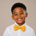 Sunny Yellow boys bow tie for kids — handmade, pre-tied and adjustable