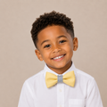 Sunlight Yellow boys bow tie for kids — handmade, pre-tied and adjustable