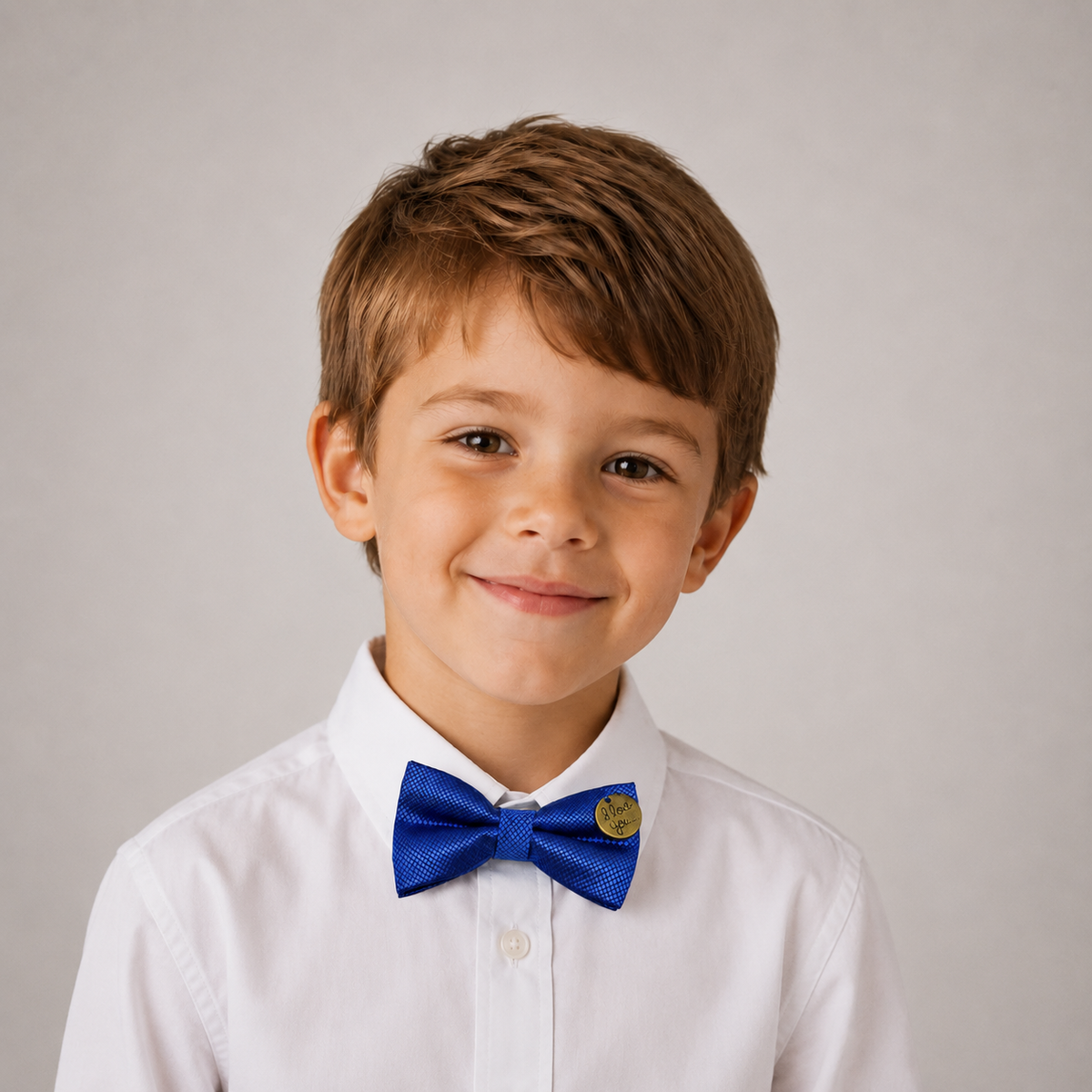 Royal Blue boys bow tie for kids — handmade, pre-tied and adjustable