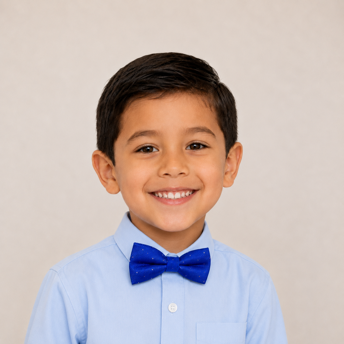 Royal Blue boys bow tie for kids — handmade, pre-tied and adjustable