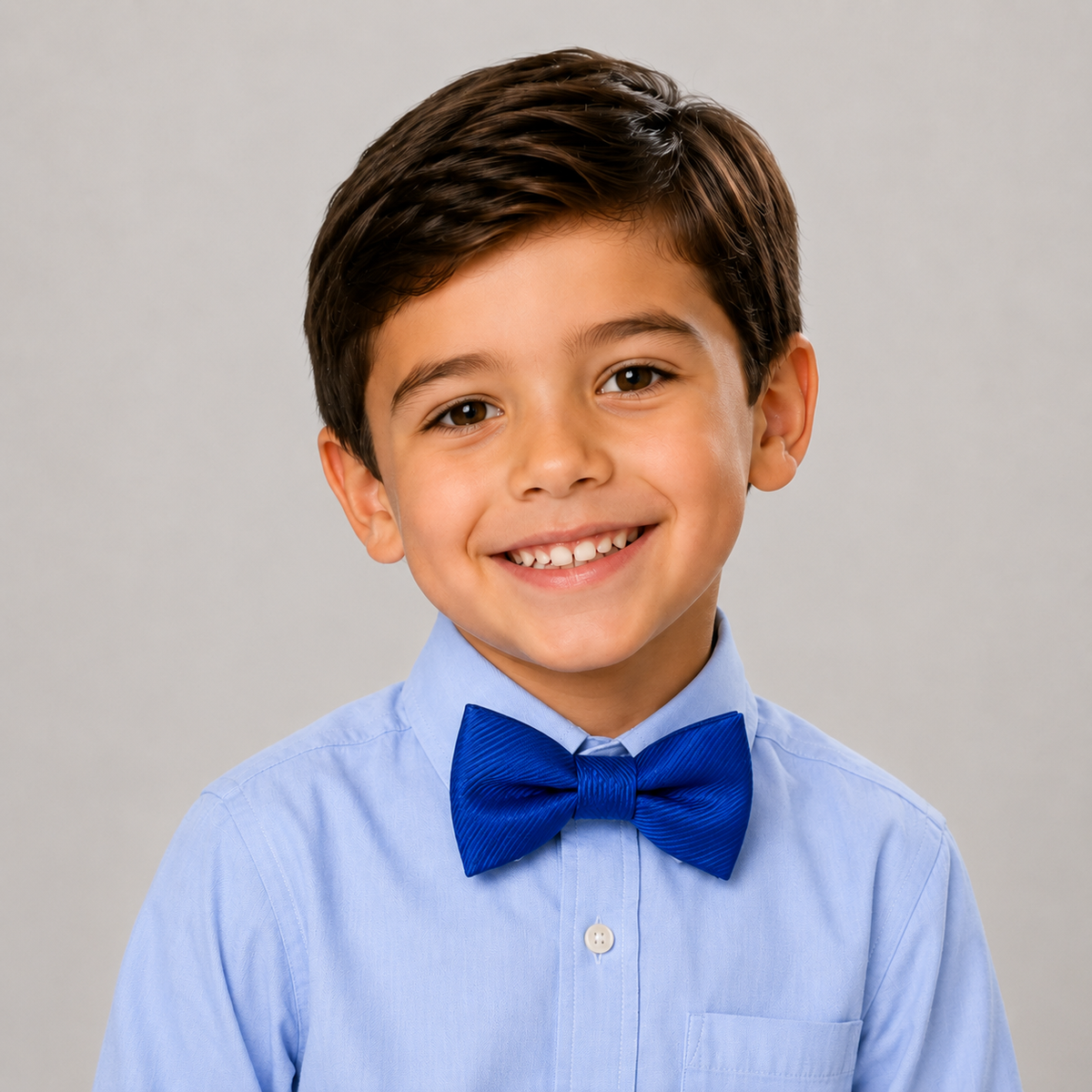 Royal Blue boys bow tie for kids — handmade, pre-tied and adjustable