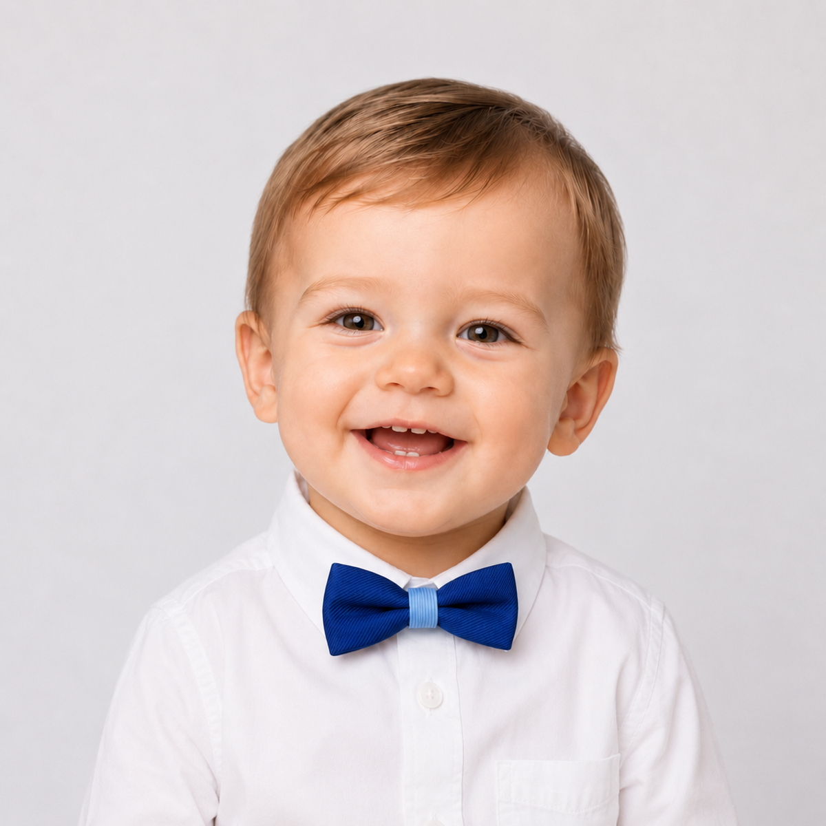 Royal Blue boys bow tie for kids — handmade, pre-tied and adjustable