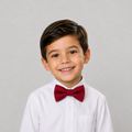 Red Polka Dots boys bow tie for kids — handmade, pre-tied and adjustable
