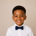Navy boys bow tie for kids — handmade, pre-tied and adjustable