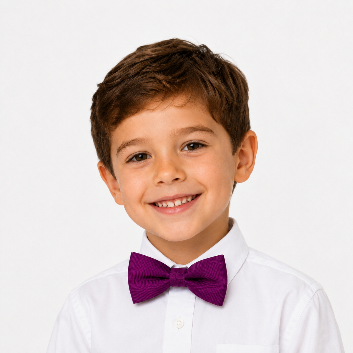Purple Wine boys bow tie for kids — handmade, pre-tied and adjustable