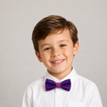 Purple boys bow tie for kids — handmade, pre-tied and adjustable