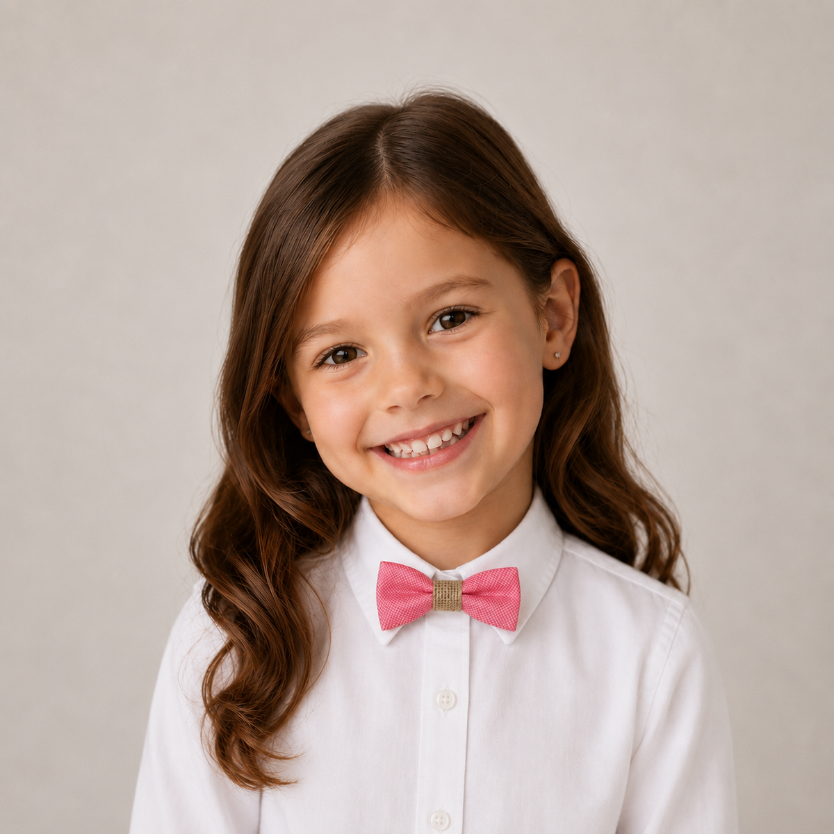 Pink Burlap boys bow tie for kids — handmade, pre-tied and adjustable