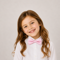 Pink boys bow tie for kids — handmade, pre-tied and adjustable