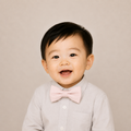Pink boys bow tie for kids — handmade, pre-tied and adjustable