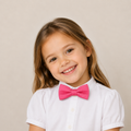 Pink boys bow tie for kids — handmade, pre-tied and adjustable