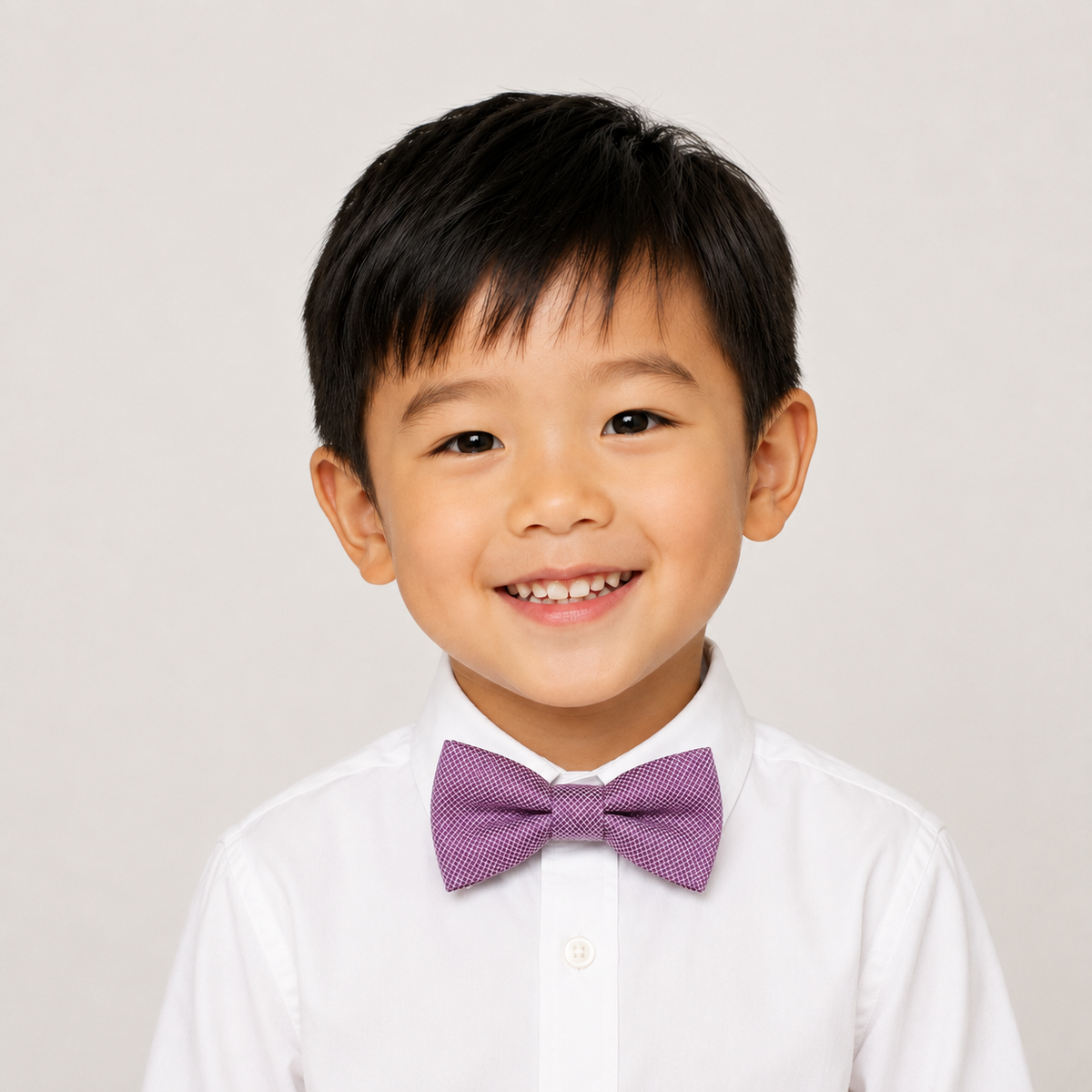 Dusty Lavender boys bow tie for kids — handmade, pre-tied and adjustable