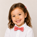 Coral Blush boys bow tie for kids — handmade, pre-tied and adjustable