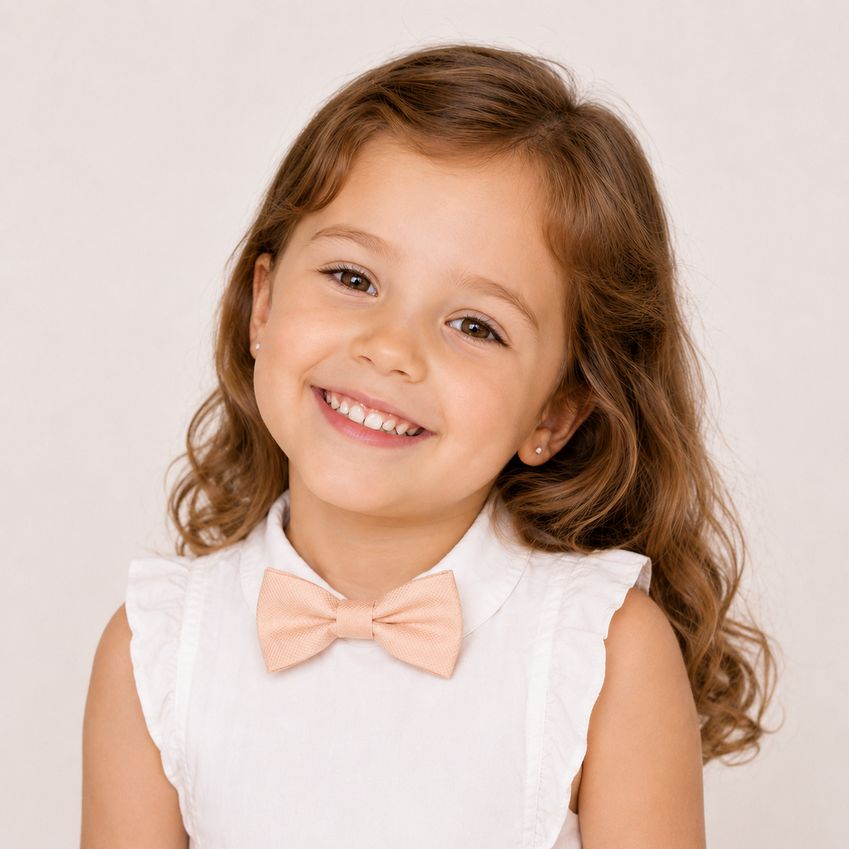 Coral & Blush boys bow tie for kids — handmade, pre-tied and adjustable