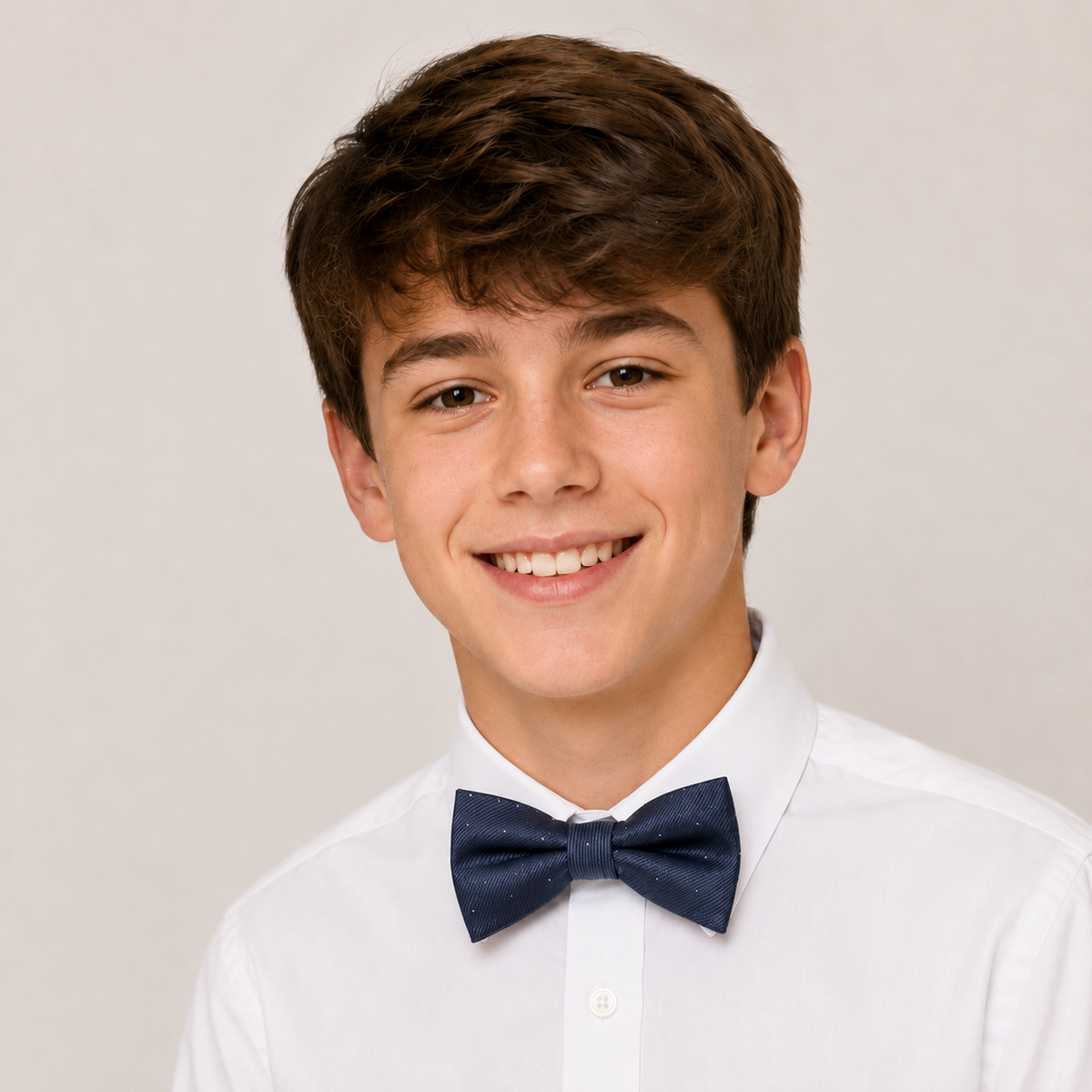 Charcoal boys bow tie for kids — handmade, pre-tied and adjustable