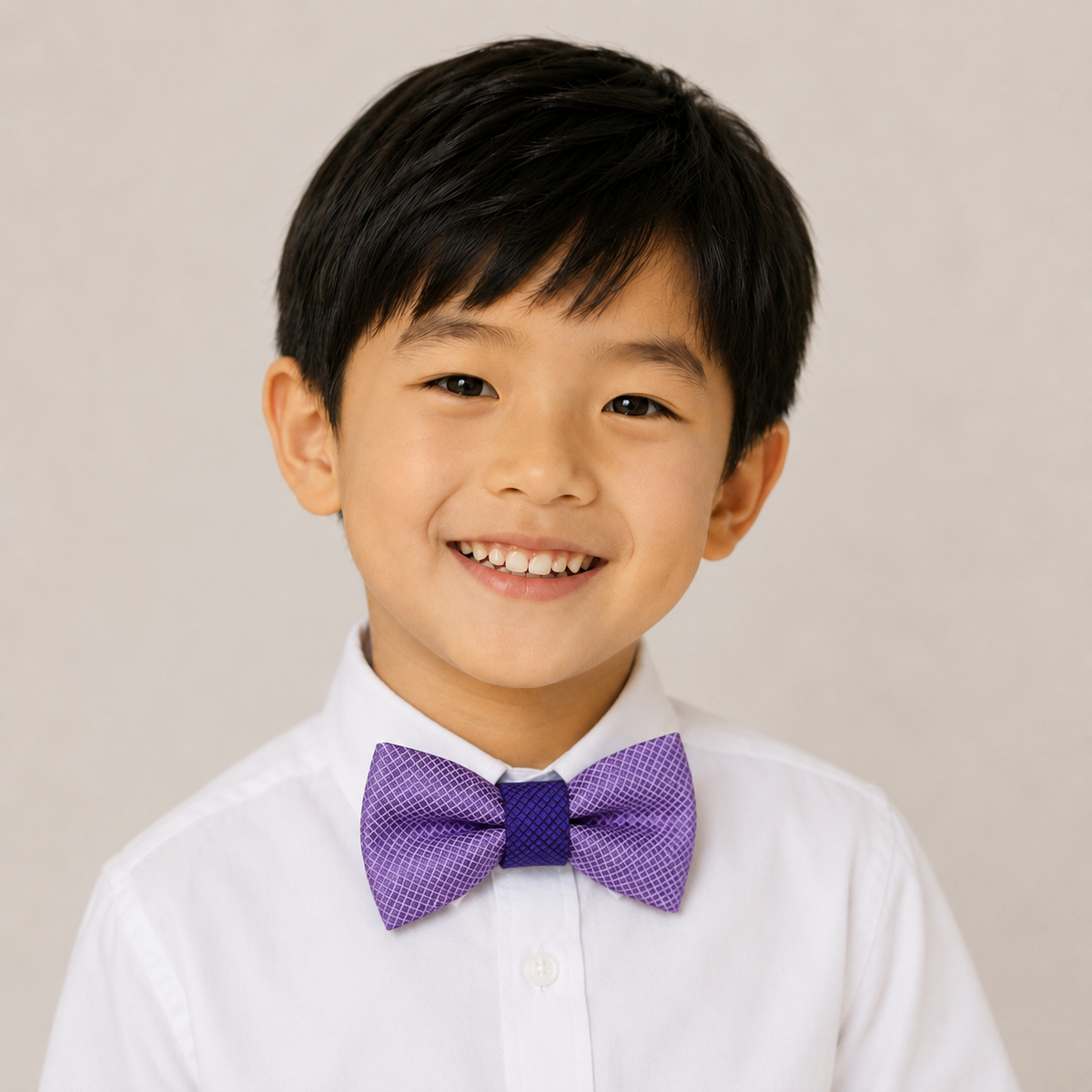 Lavender Purple boys bow tie for kids — handmade, pre-tied and adjustable
