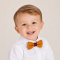 Burnt Orange Burgundy boys bow tie for kids — handmade, pre-tied and adjustable