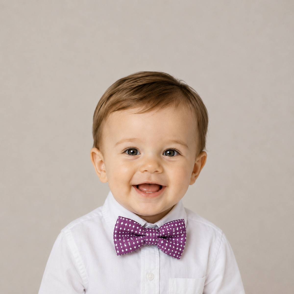 Lavender boys bow tie for kids — handmade, pre-tied and adjustable