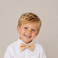 Ivory boys bow tie for kids — handmade, pre-tied and adjustable