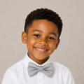Gray boys bow tie for kids — handmade, pre-tied and adjustable