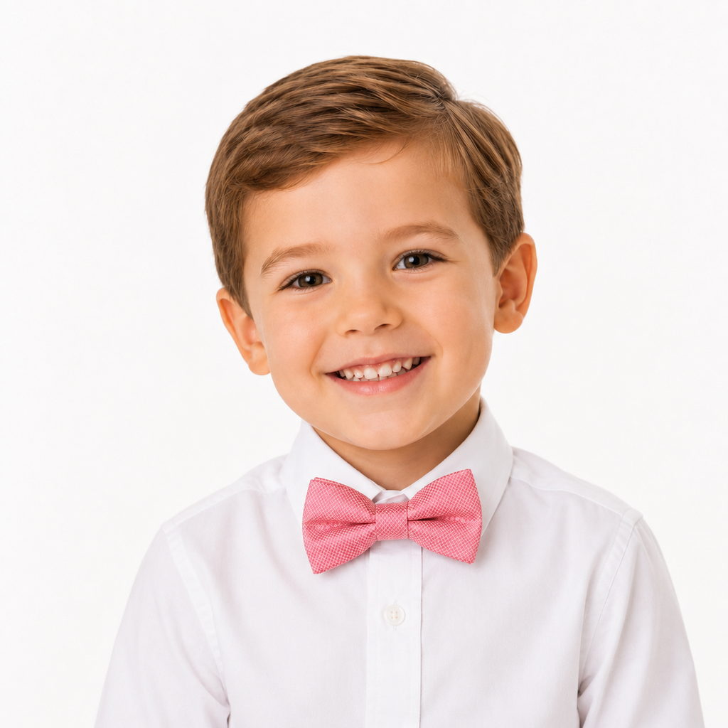 Dusty Rose boys bow tie for kids — handmade, pre-tied and adjustable
