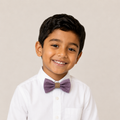 Dusty Purple Burlap boys bow tie for kids — handmade, pre-tied and adjustable