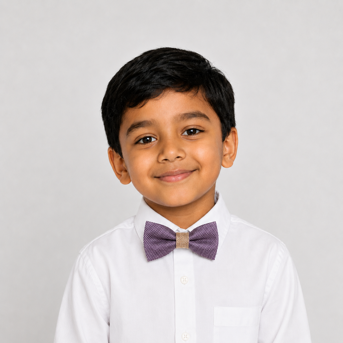 Dusty Purple boys bow tie for kids — handmade, pre-tied and adjustable