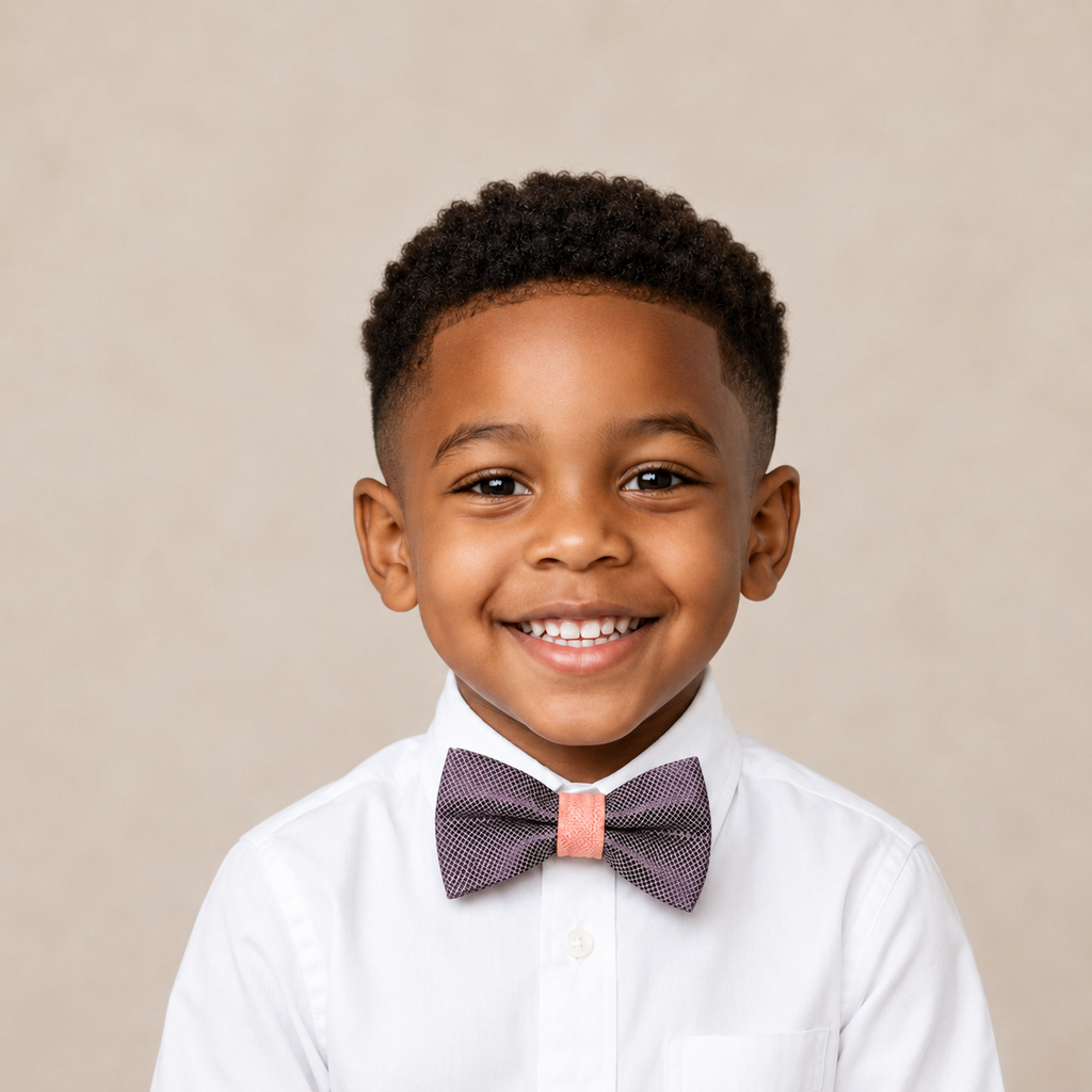 Dusty Purple & Dusty Rose boys bow tie for kids — handmade, pre-tied and adjustable