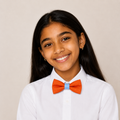 Blue & Burnt Orange boys bow tie for kids — handmade, pre-tied and adjustable