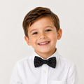 Black & White boys bow tie for kids — handmade, pre-tied and adjustable