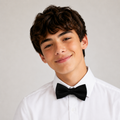Black boys bow tie for kids — handmade, pre-tied and adjustable