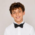 Black Polka Dots boys bow tie for kids — handmade, pre-tied and adjustable