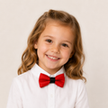Black Red boys bow tie for kids — handmade, pre-tied and adjustable