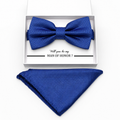 Royal Blue bow tie and pocket square set — handmade, pre-tied and adjustable