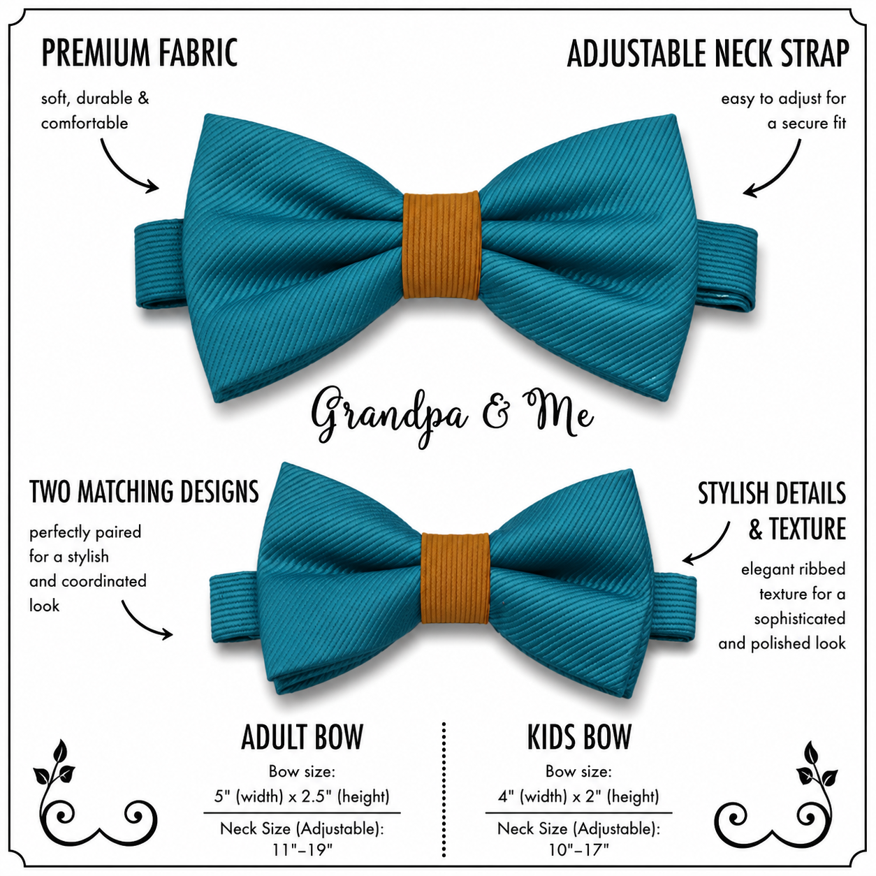 Teal blue and orange Bow tie set daddy son, Daddy and me gift, Grandpa and me, Father son matching, Kids bow tie, Kids adult bow tie, High quality